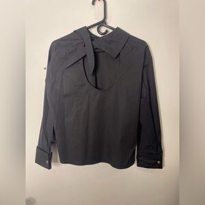 Brand new black topshop blouse with exposed back size small
